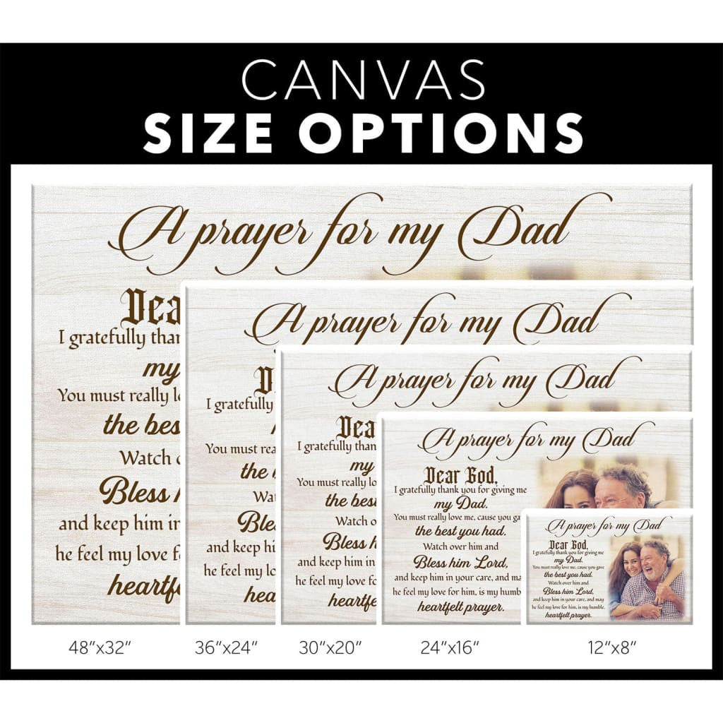 A Prayer For My Dad Custom Photo Canvas Hanging Gift, Canvas Paiting Frames Print Personalized