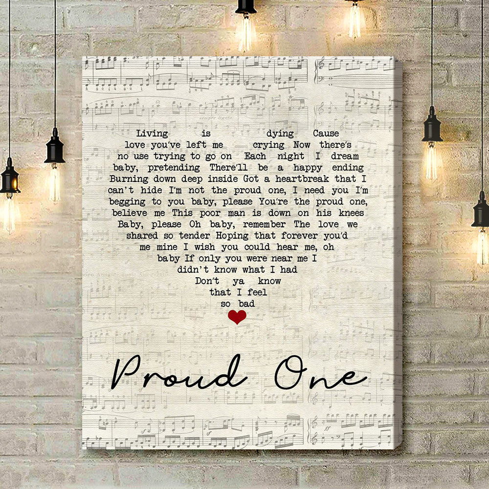 The Osmonds Proud One Script Heart Song Lyric Art Print - Canvas Print Wall Art Home Decor