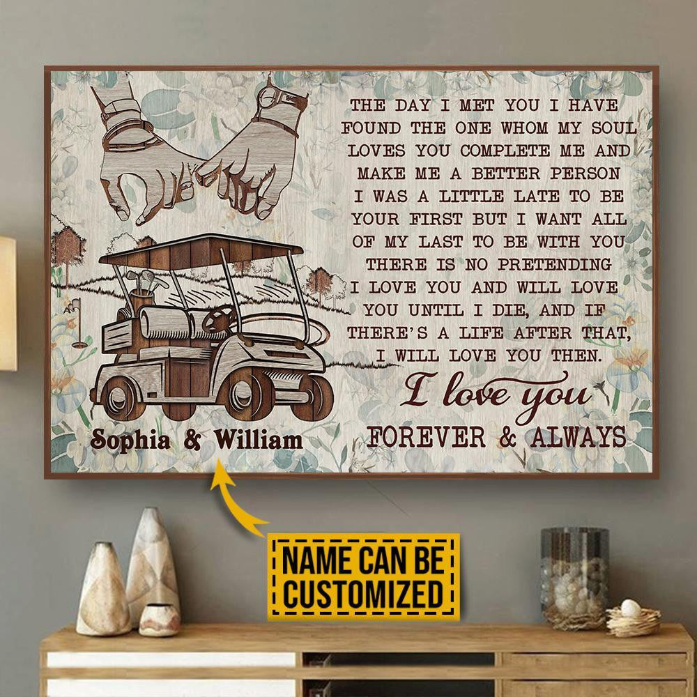 Personalized Canvas Painting Frames Golf Cart Floral The Day I Met You Framed Prints, Canvas Paintings