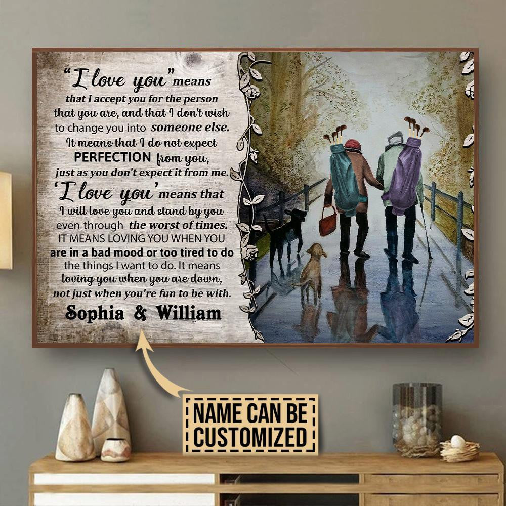 Personalized Canvas Painting Frames Golf I Love You Framed Prints, Canvas Paintings