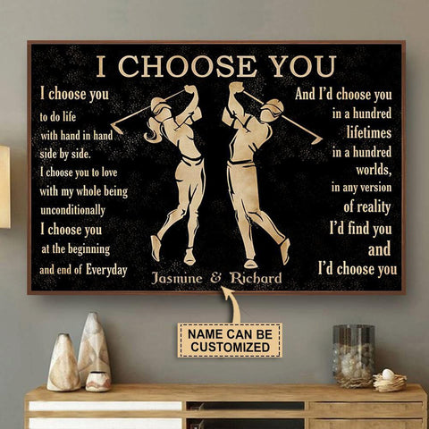 here Gifts Personalized Golf I Choose You To Do Life With Canvas Home Decor