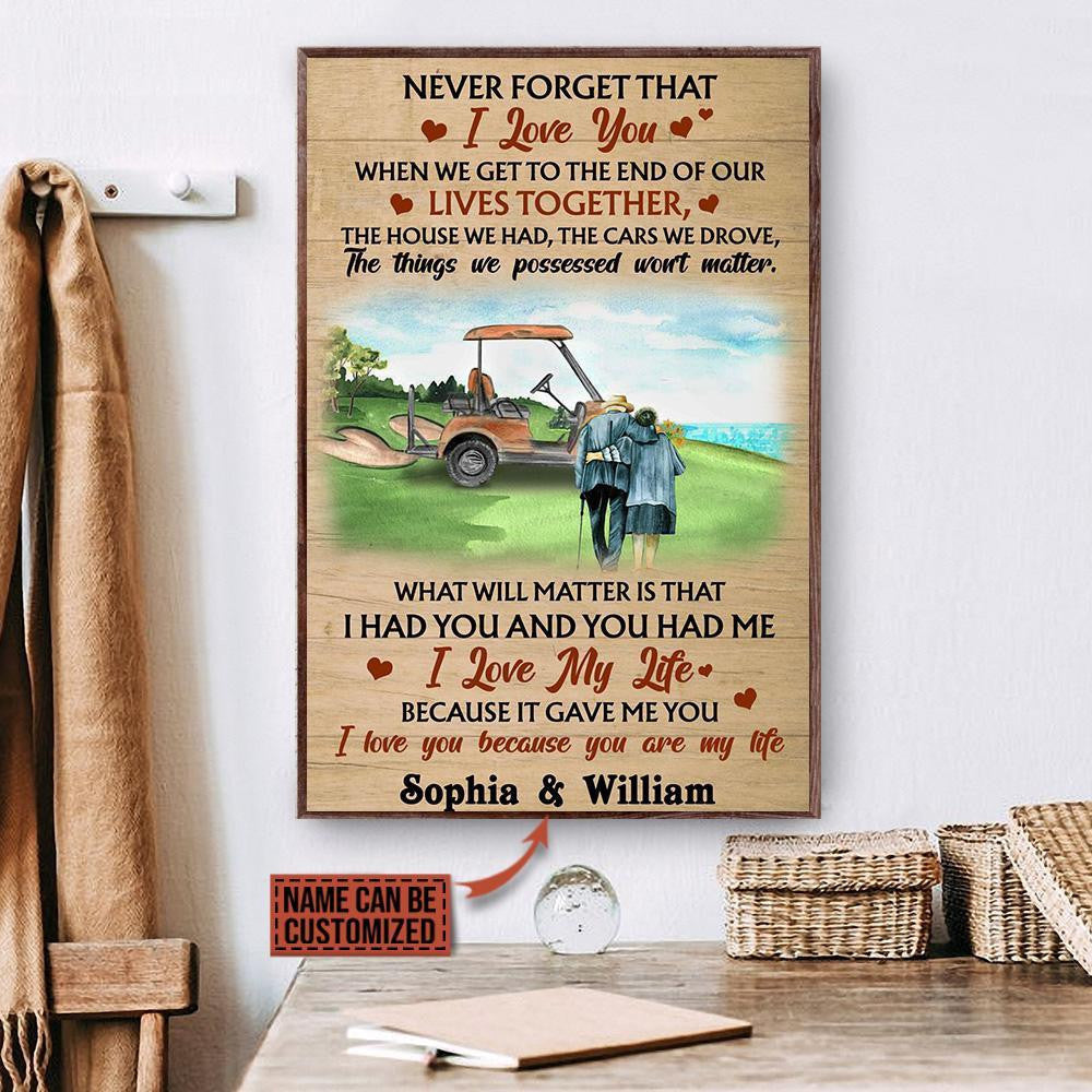 here Gifts Personalized Golf I Had You And Me Canvas Home Decor