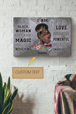 African Book Girl Personalized Canvas Woman Gift For Black Women African Women Canvas Gallery Painting Wrapped Canvas Framed Prints, Canvas Paintings