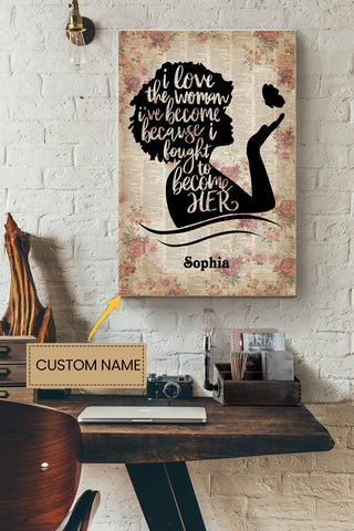 Afro Girl Personalized Canvas Woman Gift For Girlfriend Lady Mother Canvas Gallery Painting Wrapped Canvas Framed Prints, Canvas Paintings