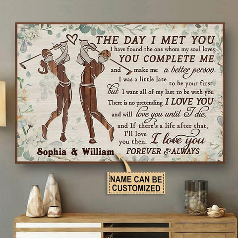 here Gifts Personalized Golf The Day I Met You Canvas Home Decor