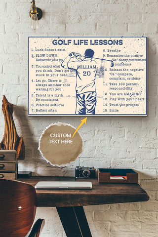 Golf Life Lessons Personalized Canvas Sport Gift For Golfer Golf Player Golf Lover Canvas Gallery Painting Wrapped Canvas Framed Prints, Canvas Paintings