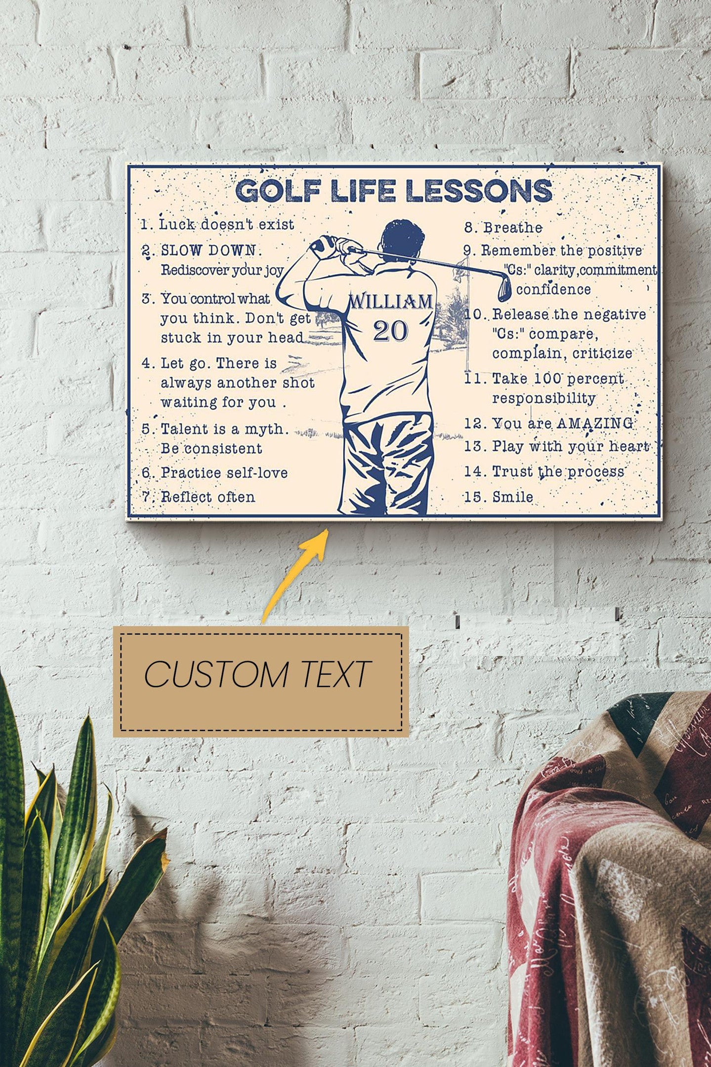 Golf Life Lessons Personalized Canvas Sport Gift For Golfer Golf Player Golf Lover Canvas Gallery Painting Wrapped Canvas Framed Prints, Canvas Paintings