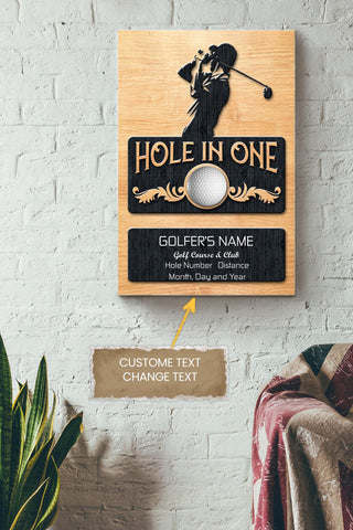 Golf Hole In One Personalized Canvas Sport Gift For Golfer Golf Player Golf Lover Canvas Gallery Painting Wrapped Canvas Framed Prints, Canvas Paintings