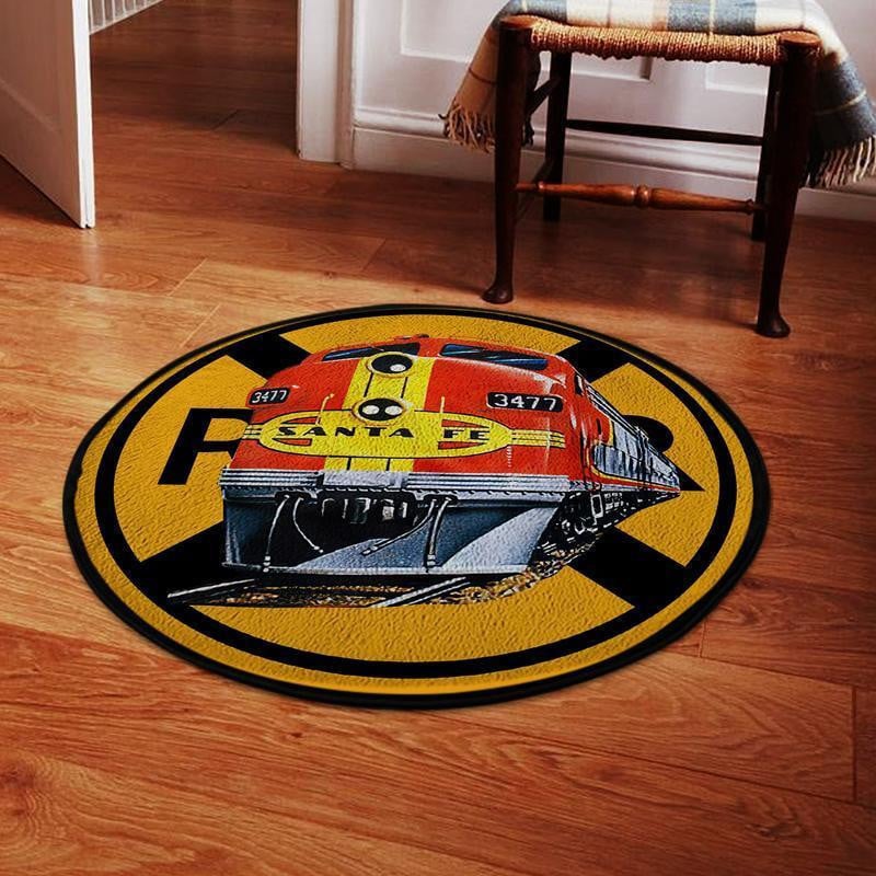 Santafe Living Room Round Mat Circle Rug Santa Fe Railroad