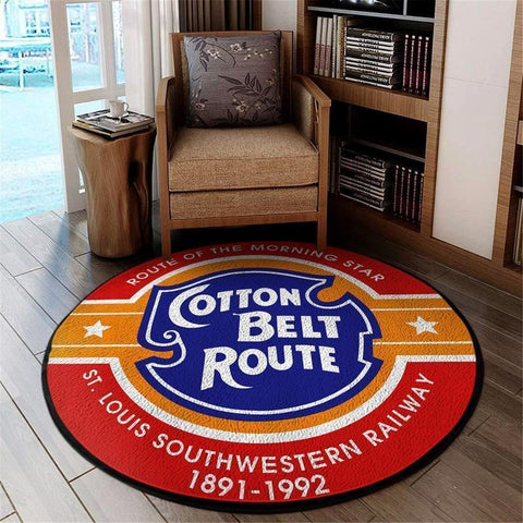 Ssw Cotton Round Mat Cotton Belt Route St. Louis Southwestern 04507 Living Room Rugs, Bedroom Rugs, Kitchen Rugs