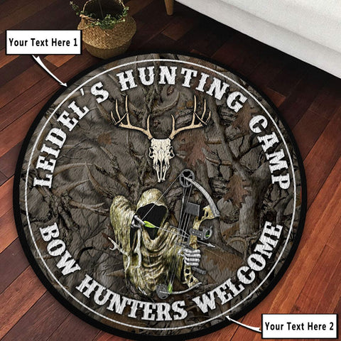 Personalized Hunting Camp Round Rug, Carpet 10488