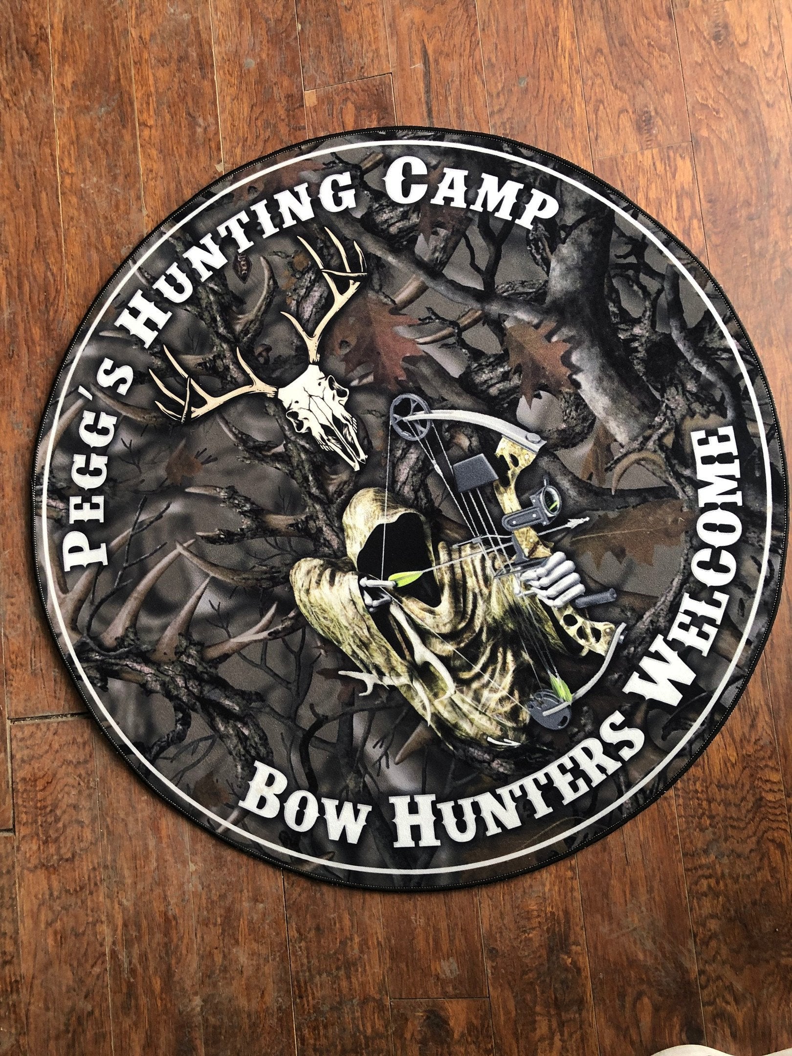 Personalized Hunting Camp Round Rug, Carpet 10488