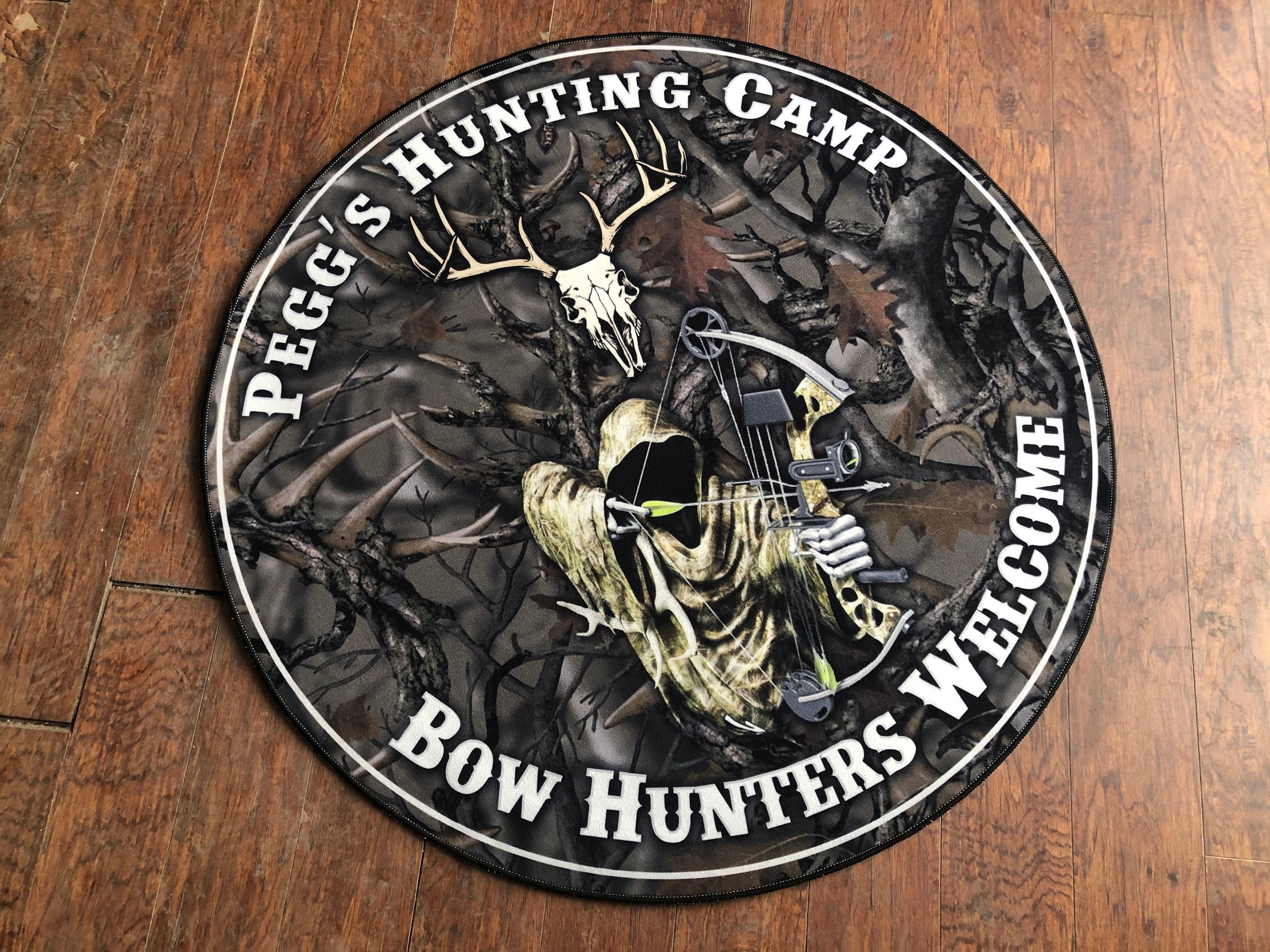 Personalized Hunting Camp Round Rug, Carpet 10488