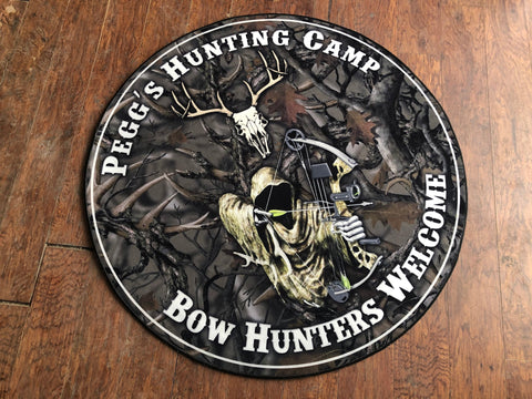 Personalized Hunting Camp Round Rug, Carpet 10488