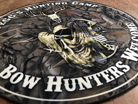 Personalized Hunting Camp Round Rug, Carpet 10488