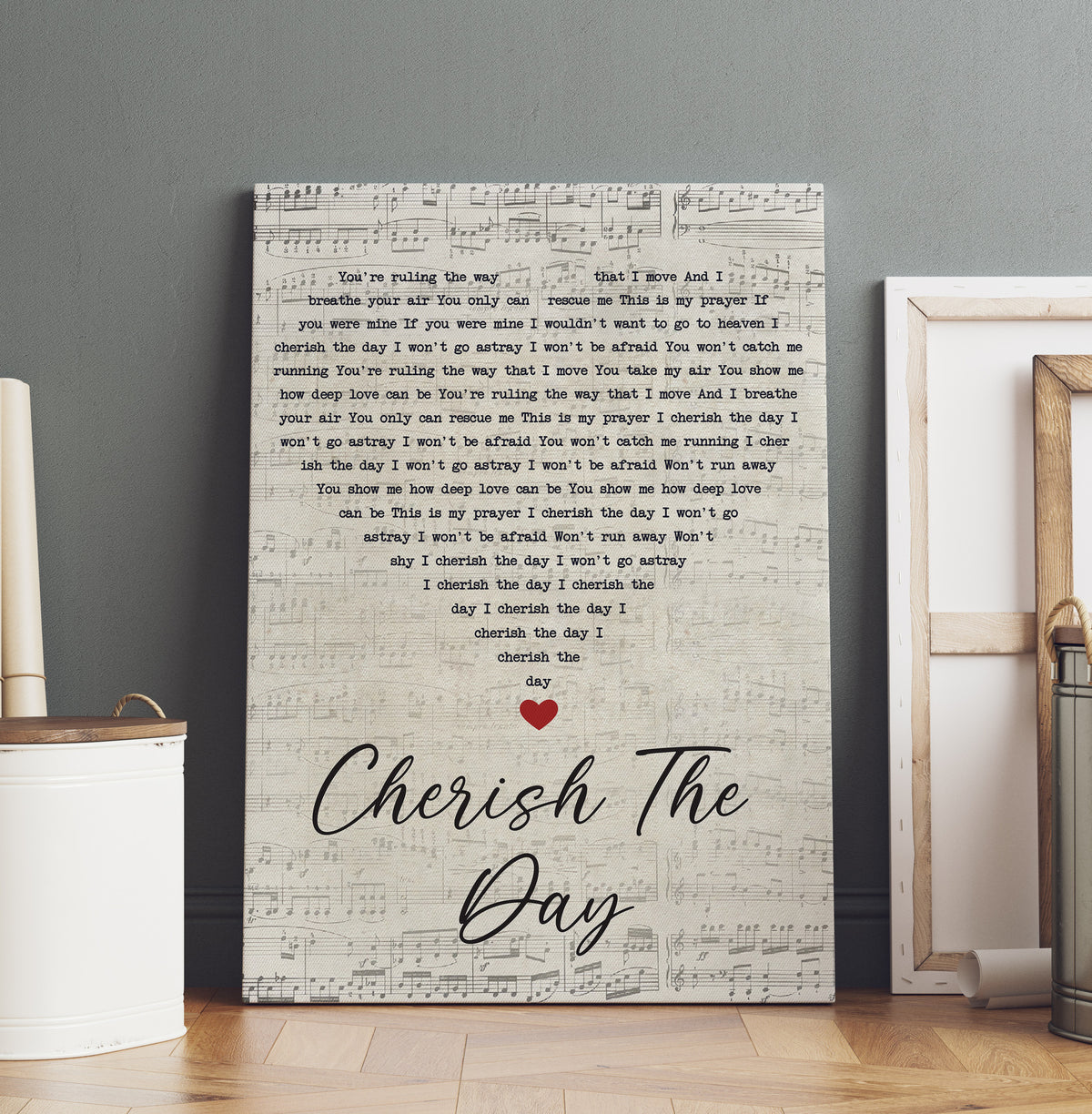 Cherish the Day Sade Song Lyrics Heart Shape Canvas Gallery Wrapped Ca