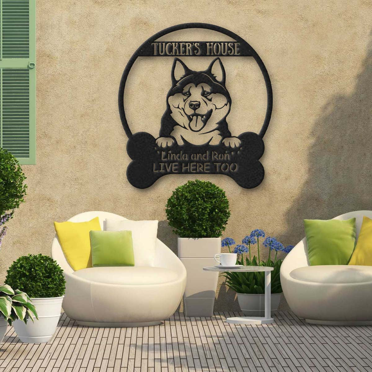 Akita Dog Lovers Funny Personalized Metal House Sign Laser Cut Metal S