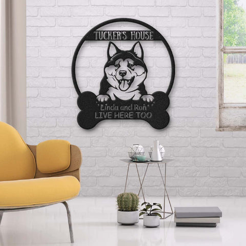 Akita Dog Lovers Funny Personalized Metal House Sign Laser Cut Metal S