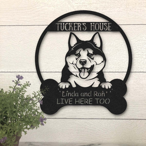 Akita Dog Lovers Funny Personalized Metal House Sign Laser Cut Metal S