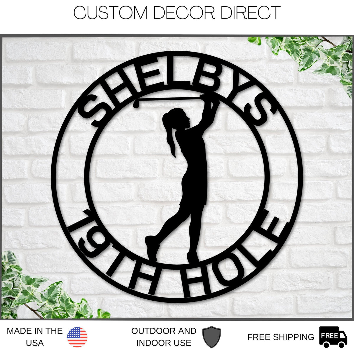 19th Hole Sign For Her, Personalized Golf Sign, Personalized Golf Deco