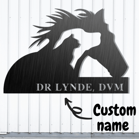 Afcultures [metal Wall Art] Personalized Veterinary Metal Sign, Pet He