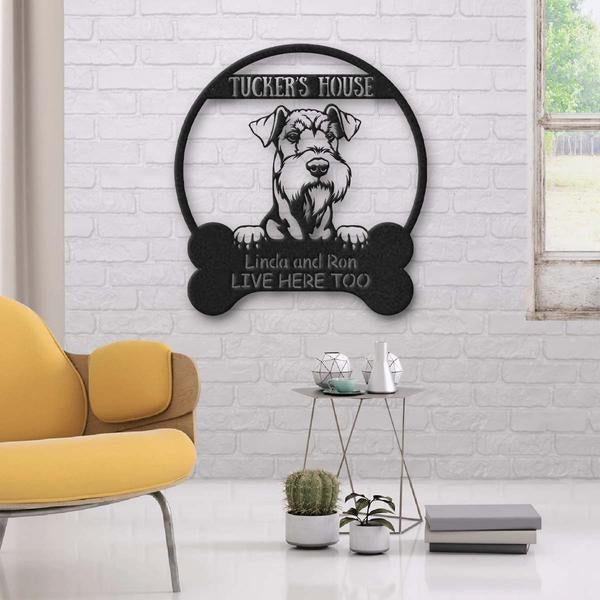 Airedale Terrier Dog Lovers Funny Personalized Metal House Sign Cut Me