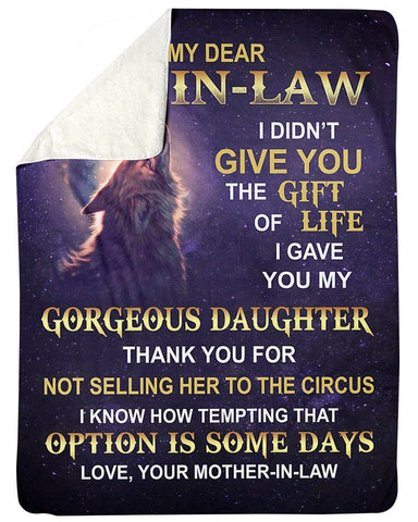 I Gave You My Gorgeous Daughter Quote Gift For Son-in-law Fleece Blank