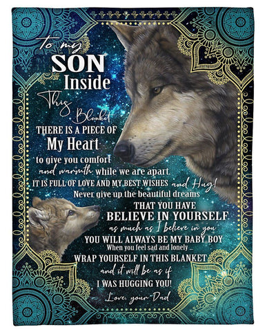 Believe In Yourself Dad To Son Fleece Blanket Fleece Blanket