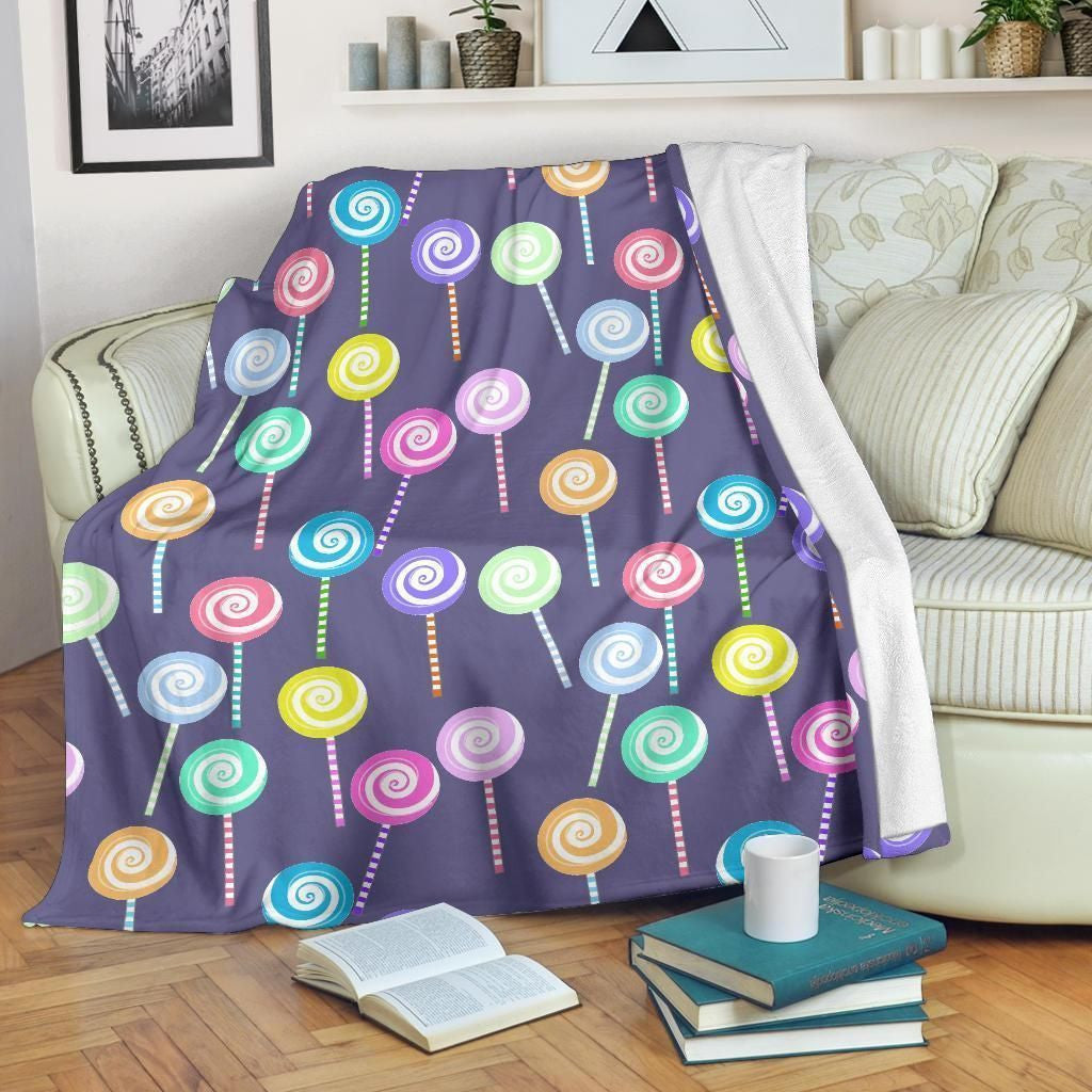 Colorful Lollipop Pattern Print Design Fleece Blanket