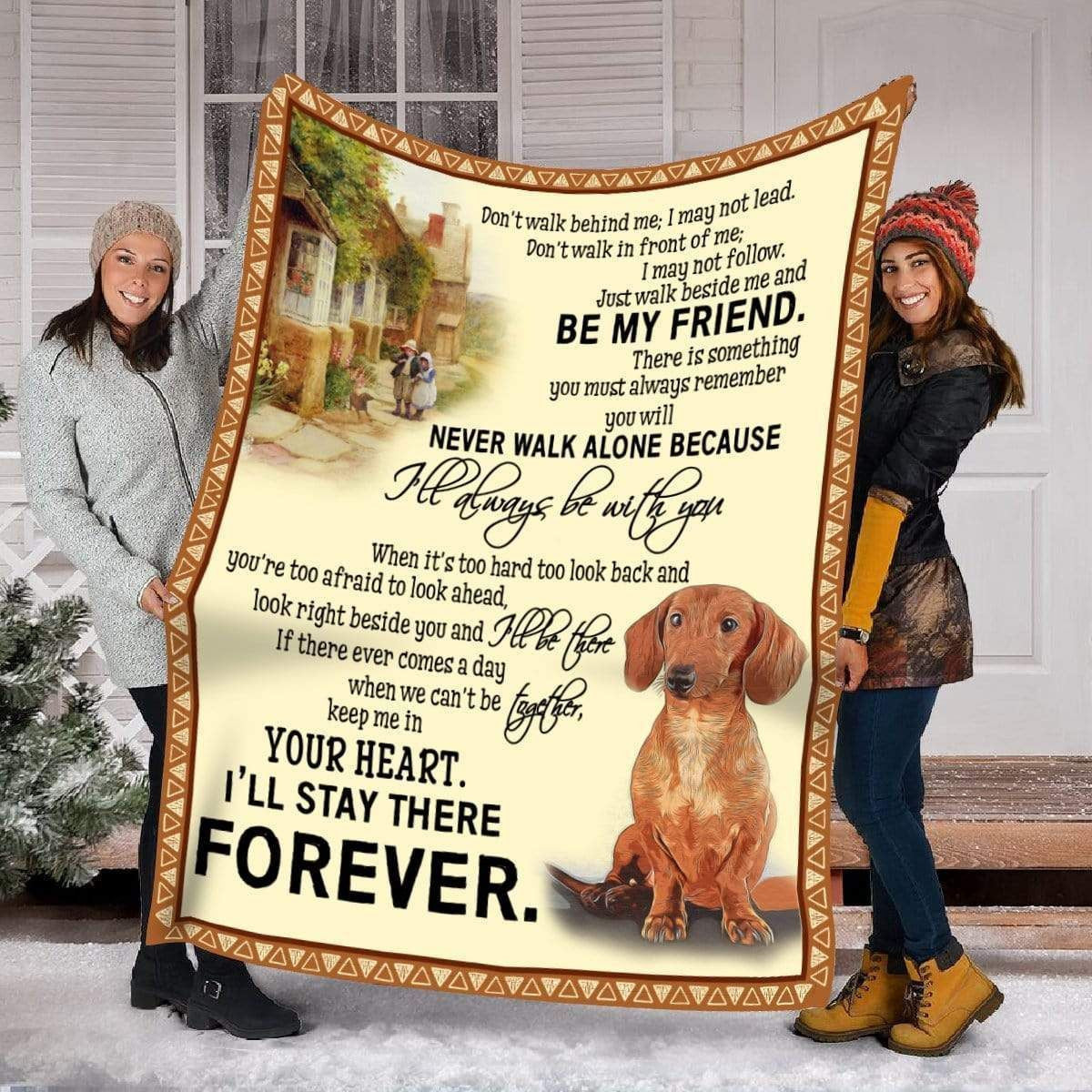 Always Be With You Dachshund Fleece Blanket Gift For Dog Lovers