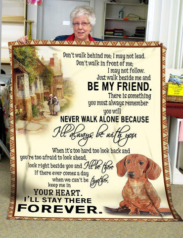 Always Be With You Dachshund Fleece Blanket Gift For Dog Lovers