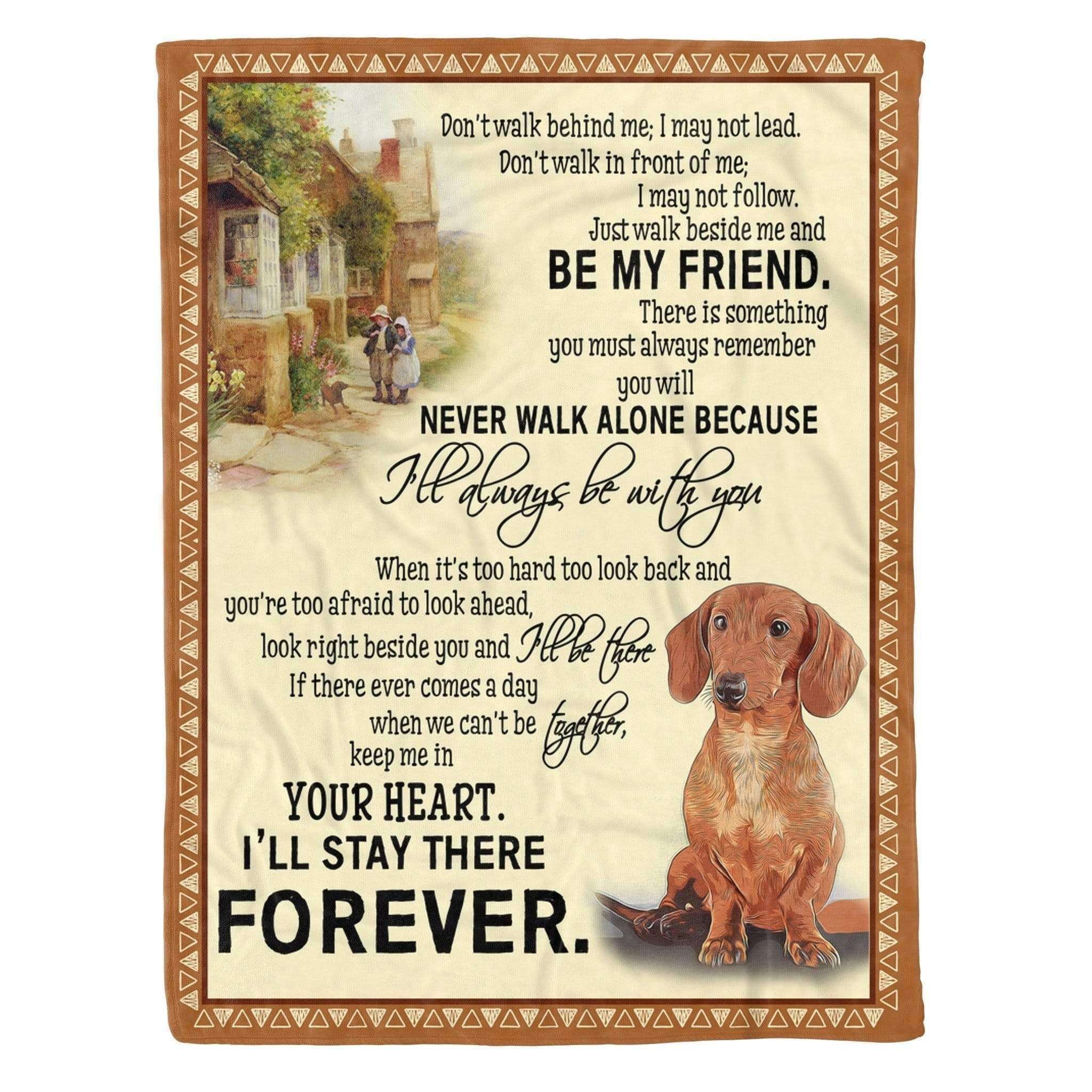 Always Be With You Dachshund Fleece Blanket Gift For Dog Lovers