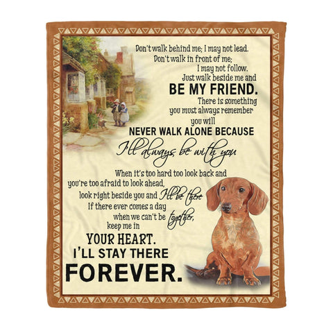 Always Be With You Dachshund Fleece Blanket Gift For Dog Lovers