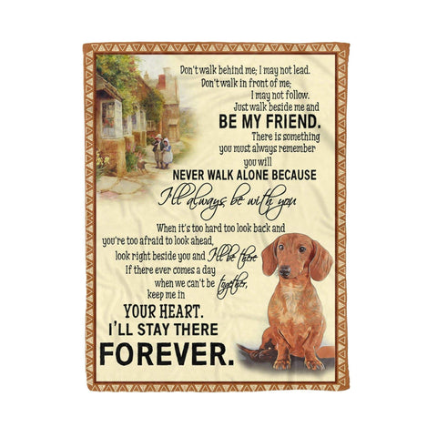 Always Be With You Dachshund Fleece Blanket Gift For Dog Lovers