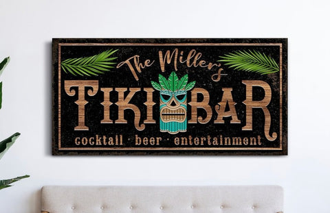 Personalized Tiki Bar Sign Tiki Bar Decor Coastal Bar Sign Man Cave Si