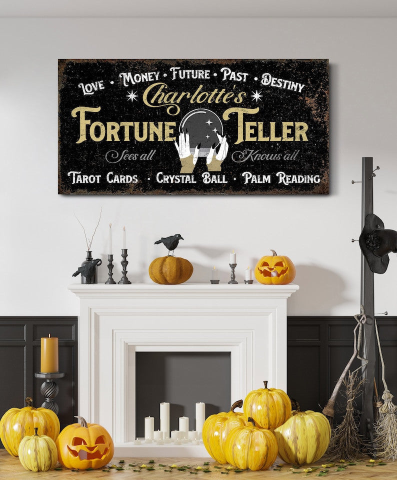 Personalized Fortune Teller Sign Halloween Wall Decor Fortune Teller G