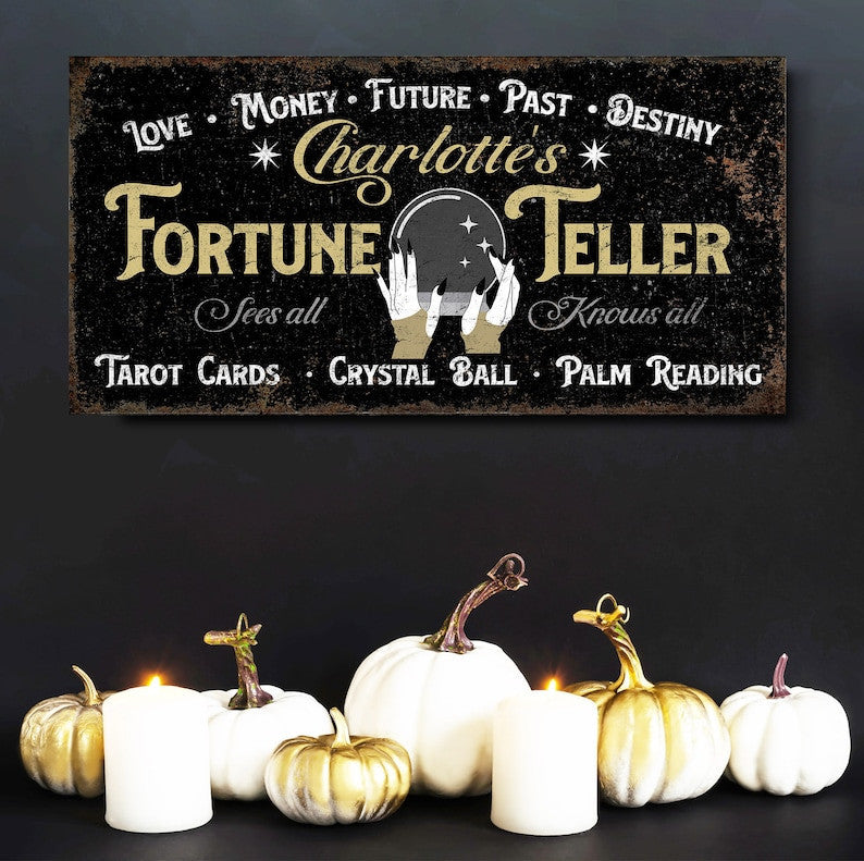 Personalized Fortune Teller Sign Halloween Wall Decor Fortune Teller G