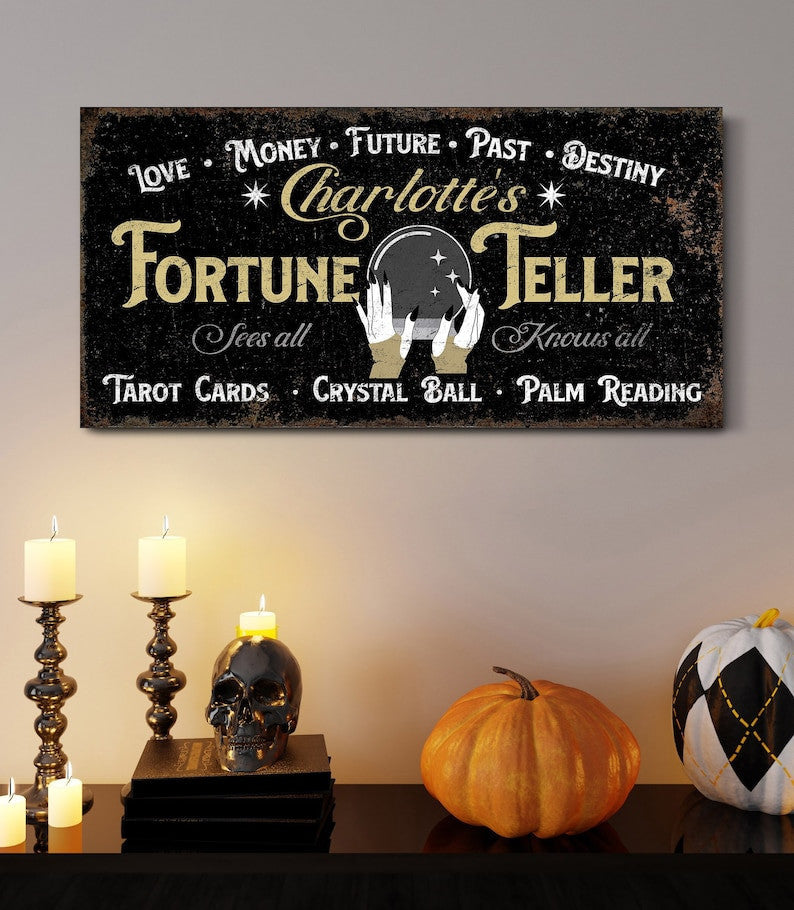 Personalized Fortune Teller Sign Halloween Wall Decor Fortune Teller G