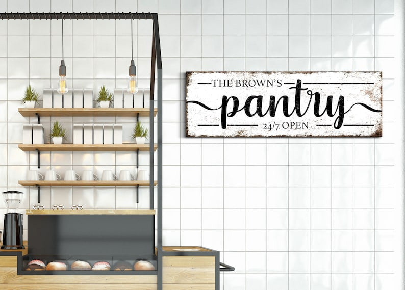 Personalized Pantry Sign Family Name Sign Kitchen Wall Decor Gift for