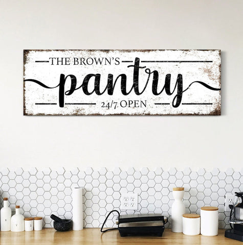 Personalized Pantry Sign Family Name Sign Kitchen Wall Decor Gift for