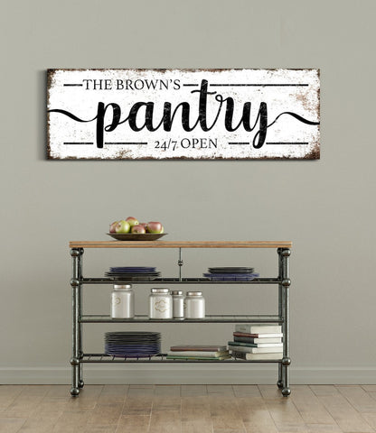 Personalized Pantry Sign Family Name Sign Kitchen Wall Decor Gift for