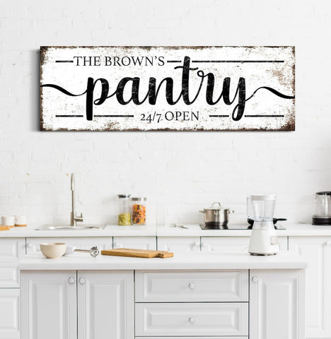 Personalized Pantry Sign Family Name Sign Kitchen Wall Decor Gift for