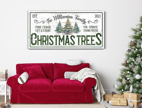 Personalized Christmas Tree Farm Sign, Primitive Country Decor, Christ