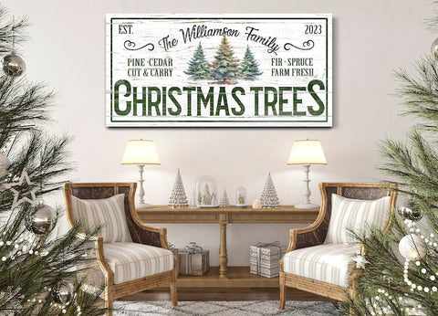 Personalized Christmas Tree Farm Sign, Primitive Country Decor, Christ