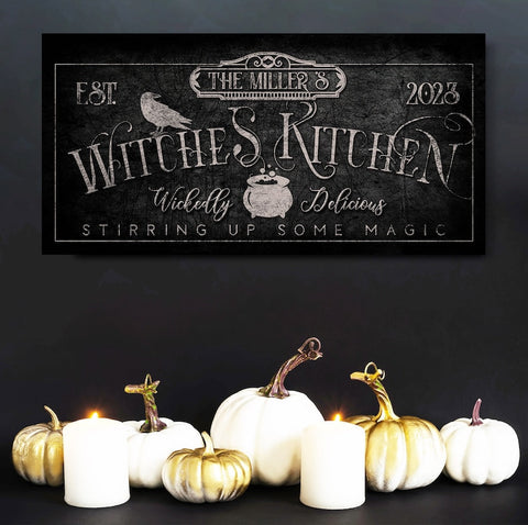 Personalized Witches Kitchen Sign, Stirring Up Magic, Kitchen Wall Dec