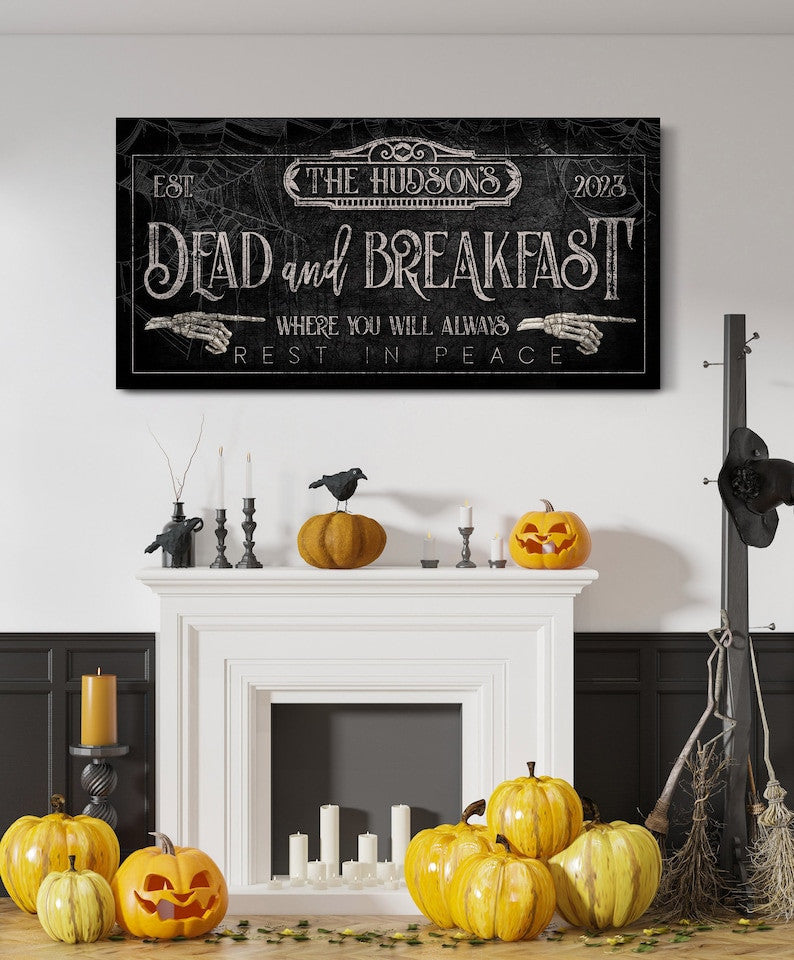 Personalized Dead & Breakfast Sign, Sleepy Hollow Bedroom Halloween De