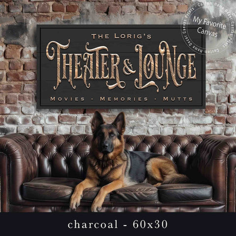 Theater And Lounge Sign Personalized Canvas Wall Art Home Decor | Canv