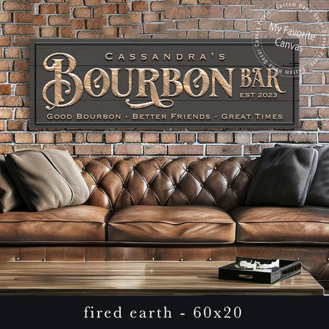 Bourbon Bar Sign Personalized Wall Art Home Decor| Good Whiskey, Bette