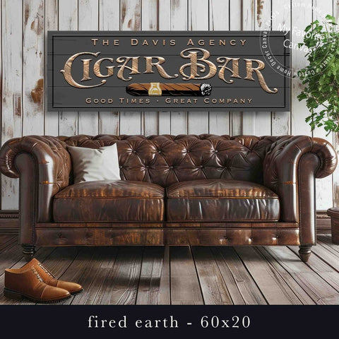 Cigar Bar Sign Personalized Canvas Wall Art Home Decor | Canvas Print