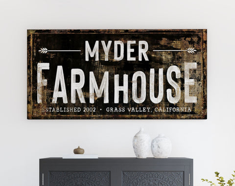 Modern Farmhouse Wall Decor Custom Family Wall Art, Personalized Last